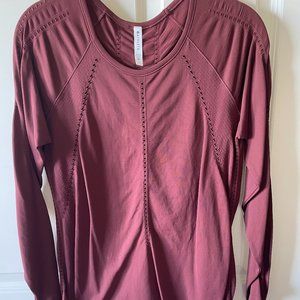 Athleta - lasercut long sleeve athletic top M